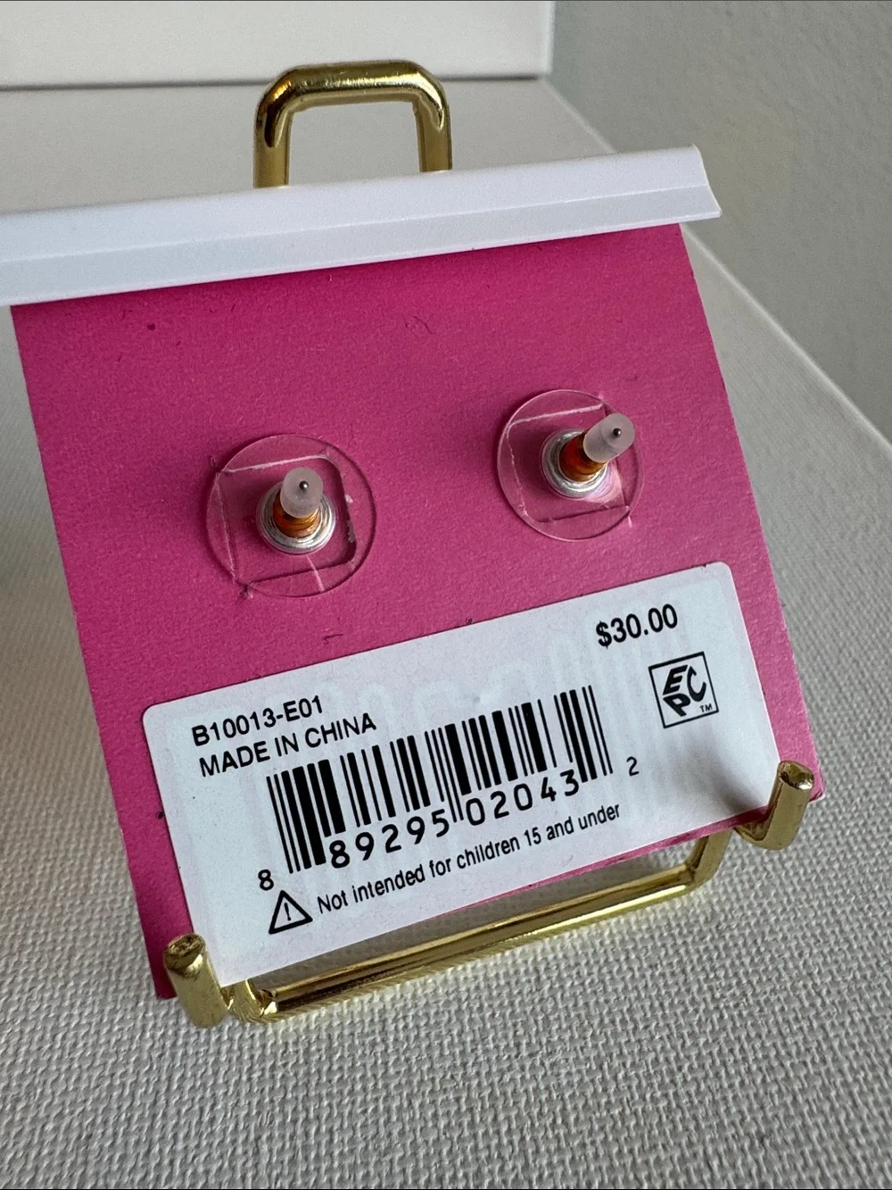 Betsey Johnson Pink Glitter Rose Mismatch Stud Earrings